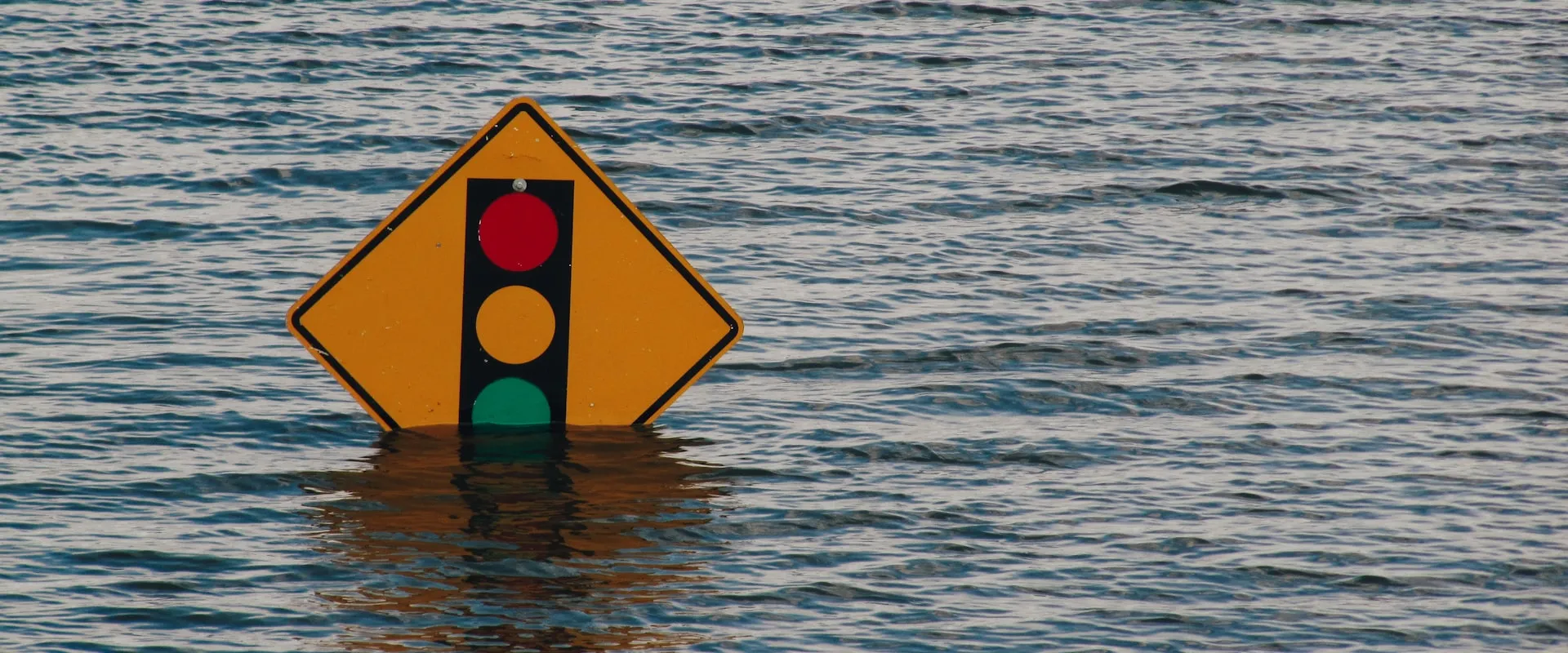Severe storm flooding outside a home